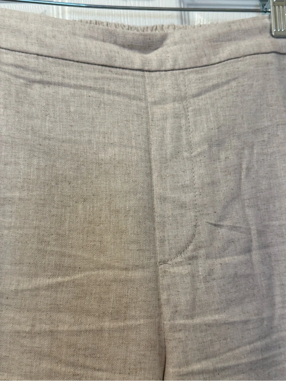 Banana Republic Hayden Neutral Beige Wide-Leg Linen Pants